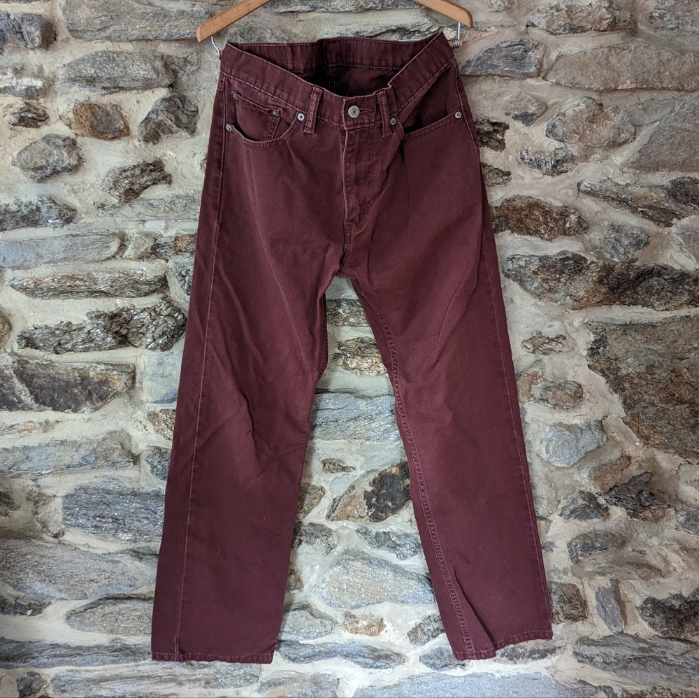 32x30 Levi's 505 maroon 100% cotton